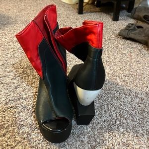 Red, white, and black heels 5 inch heel